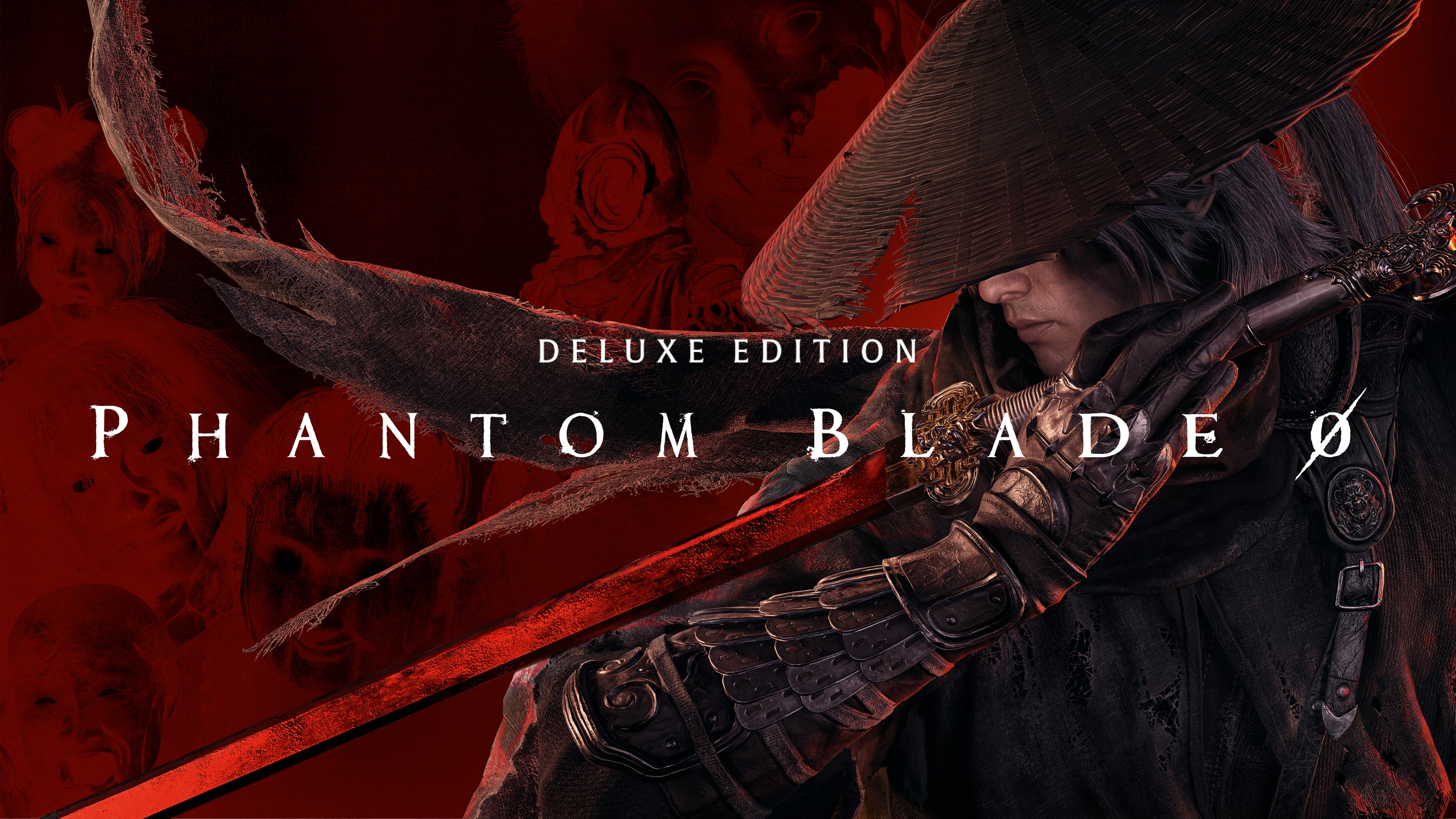 Phantom Blade Zero Digital Deluxe Edition cover art from the PlayStation Store: a hatted swordsman holding a red-edged blade against a dark red background